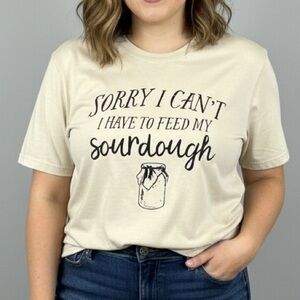 😍SHOW SPECIAL- No Brand cream Short Sleeve Tee 2X FITS SMALL